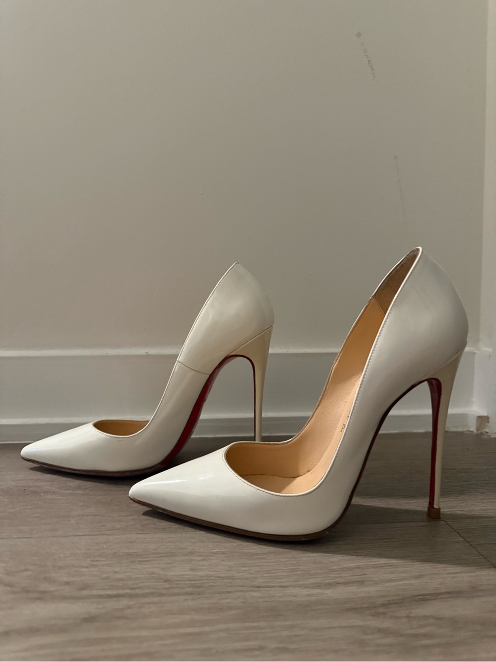 white Christian Louboutin So Kate 120 pumps.